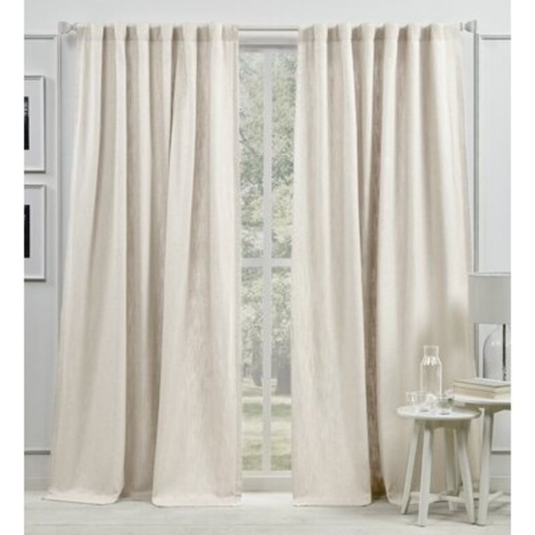 Lauren Ralph Lauren Vienna Light Filtering with Lining Back Tab/Rod Pocket Curtain Panel Curtain Color: Ivory, Size per Panel: 54" x 108"
