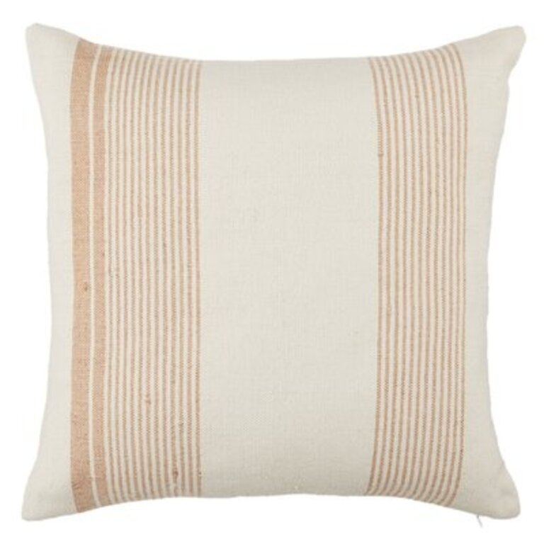 Sambuca Outdoor Square Cotton Pillow Cover & Insert Color: Tan/Ivory, Fill Material: Polyfill