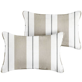 Deana Sunbrella® Lumbar Rectangular Indoor/Outdoor Pillow Cover & Insert Color: Gray/White, Size: 13" H x 20" W