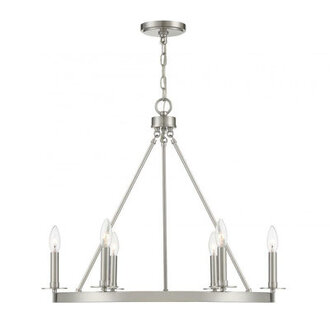 6 - Light Unique / Statement Geometric Chandelier Accents Finish: Brushed Nickel