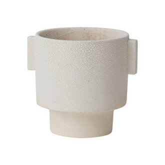 White Ceramic Table Vase Size: 5.5" H x 4.5" W x 4.25" D