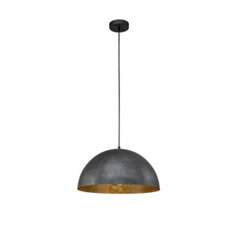 1 - Light Metal Dome Pendant Finish: Black, Size: 9" H x 15" W x 15" D