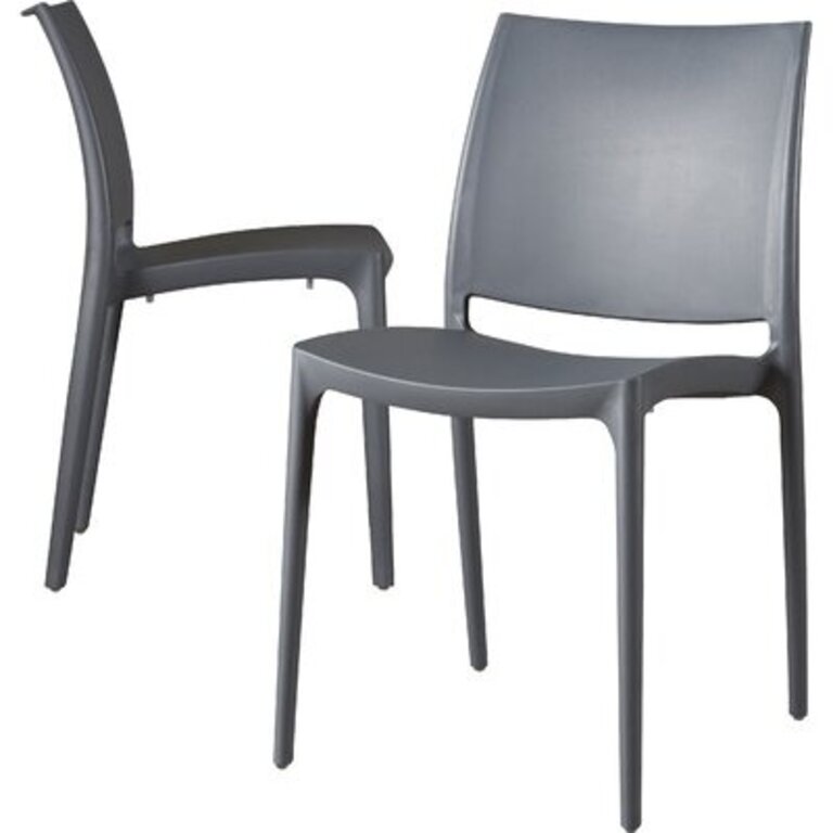 Burt Stacking Patio Dining Side Chair Color: Dark Gray