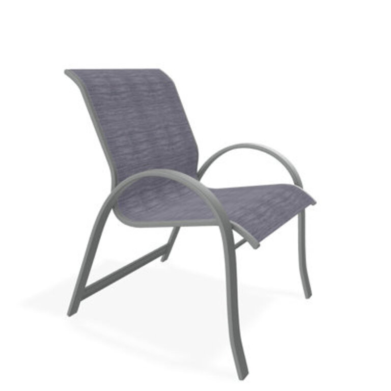 Aruba Stacking Patio Dining Armchair Frame Color: Graphite, Color: Brooks
