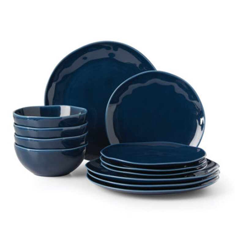 Bay Colors 12-Piece Dinnerware Set Color: Blue