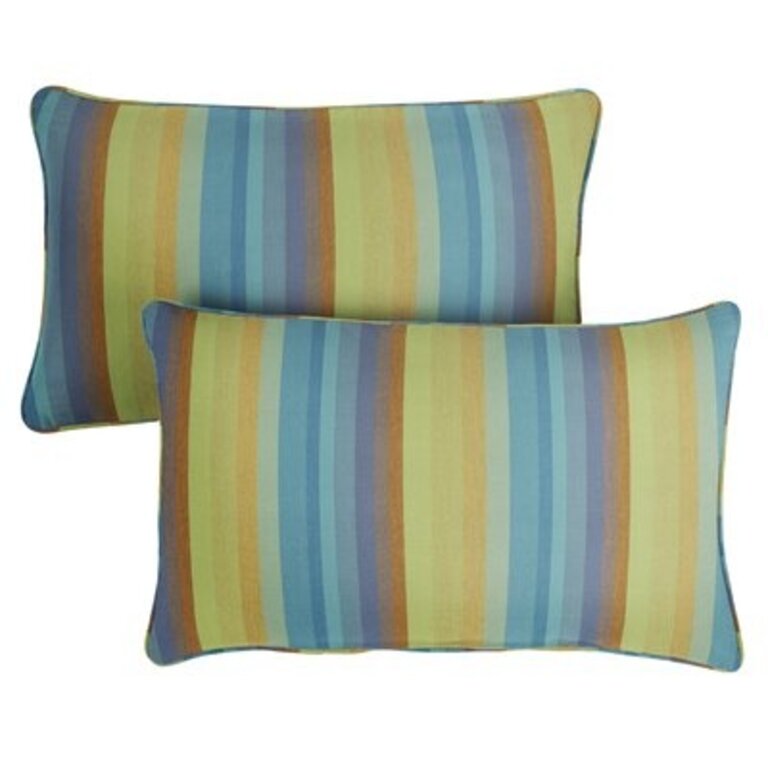 Boynton Rectangular Pillow Cover & Insert Color: Astoria Lagoon Sunbrella®, Size: 6" H x 18" W