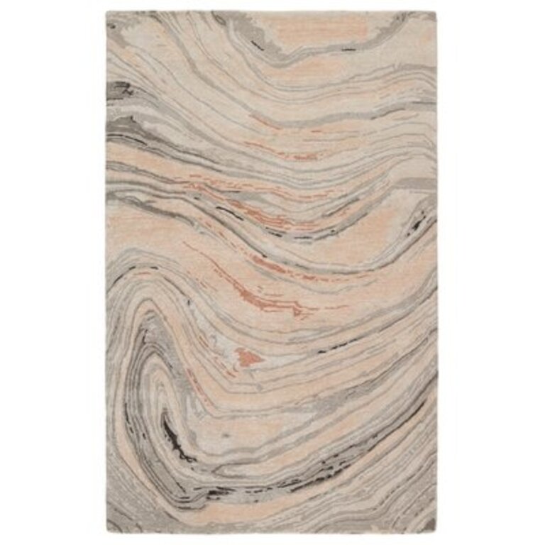 One-of-a-Kind Ashbey Hand-Knotted New Age Area Rug in Light Blush/Gray