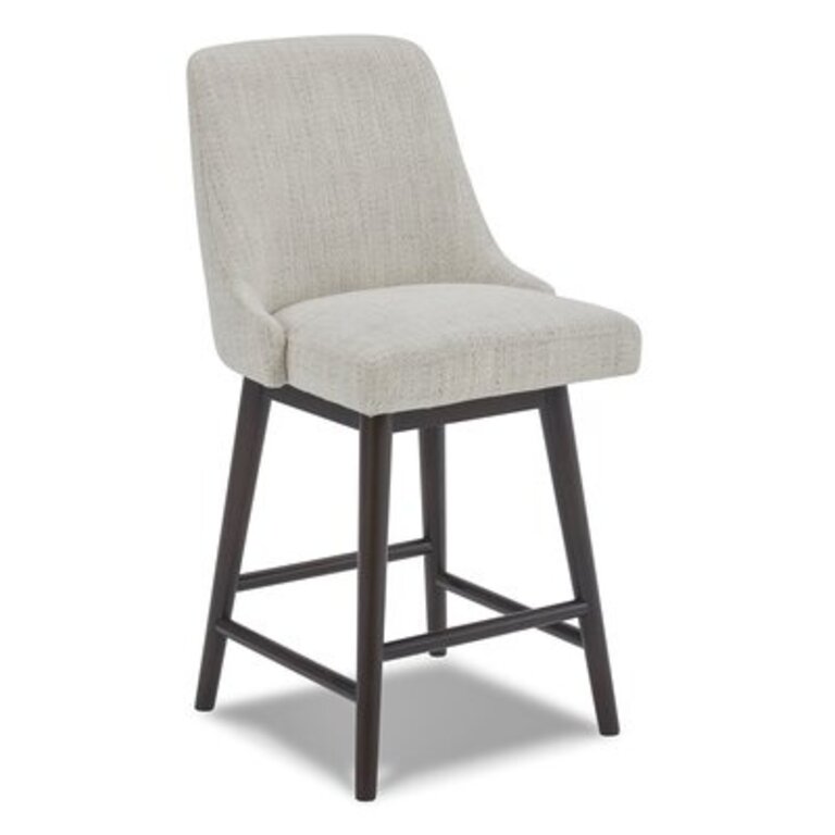 Luong Swivel Upholstered Barstool Upholstery: lvory Polyester Blend