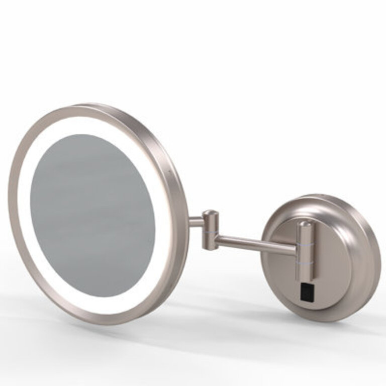 Lighted Magnifying Makeup / Shaving Mirror Finish: Brushed Nickel