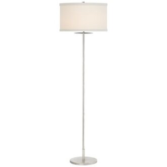 kate spade new york Walker Medium Floor Lamp Base Finish: Burnished Silver, Shade Color: Cream