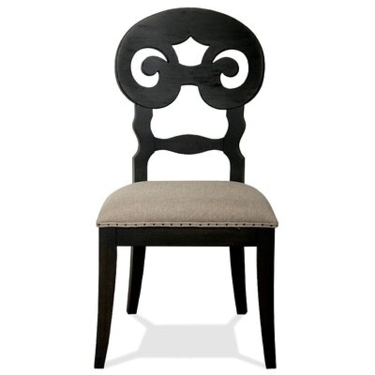 Mcgregor Solid Wood Scroll Back Side Chair Color: Rubbed Black