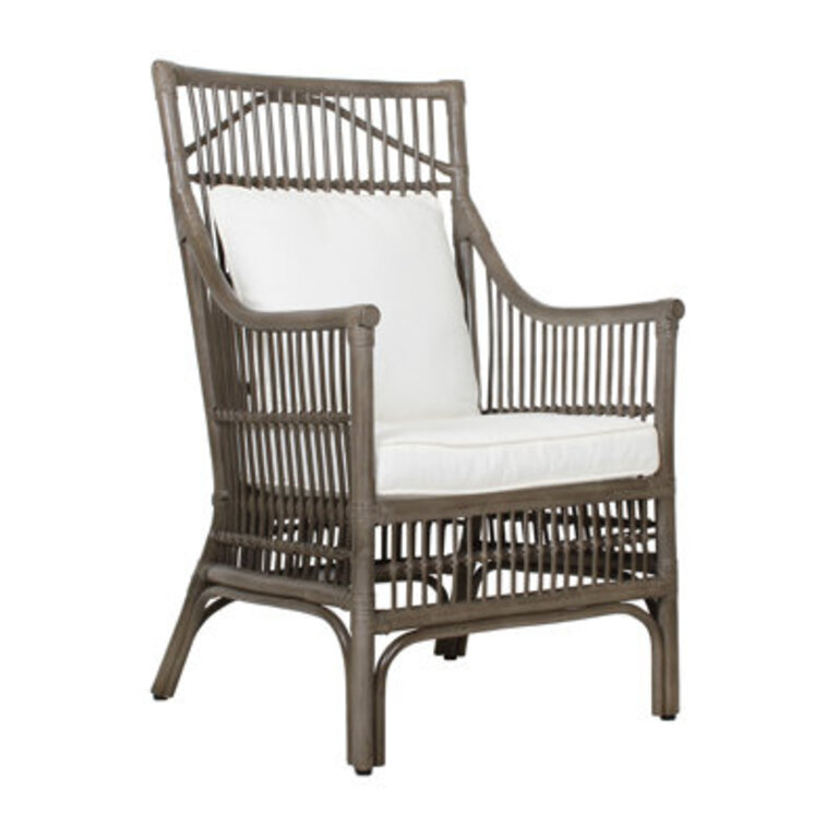 Barkley Slatted Rattan Armchair Frame Color: Gray