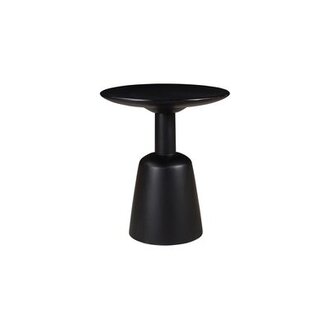 James Solid Wood Pedestal End Table Color: Black
