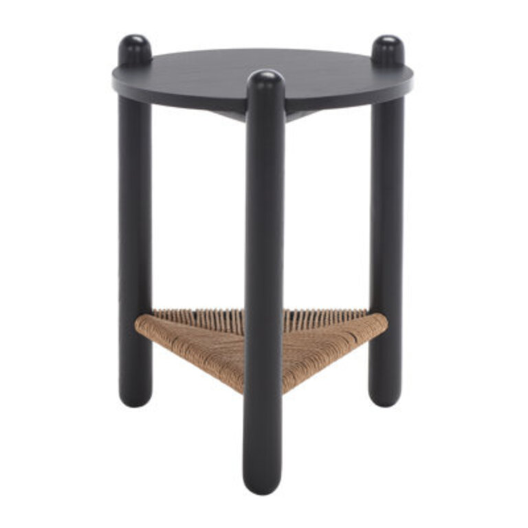 Trish 3 Legs End Table with Storage Table Base Color: Black, Table Top Color: Black