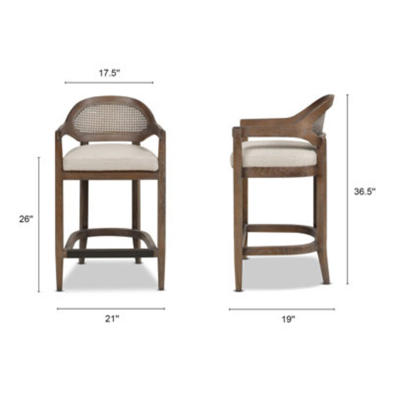 Copley Cane Stool Finish: Taupe Beige, Seat Height: Counter Stool 26"