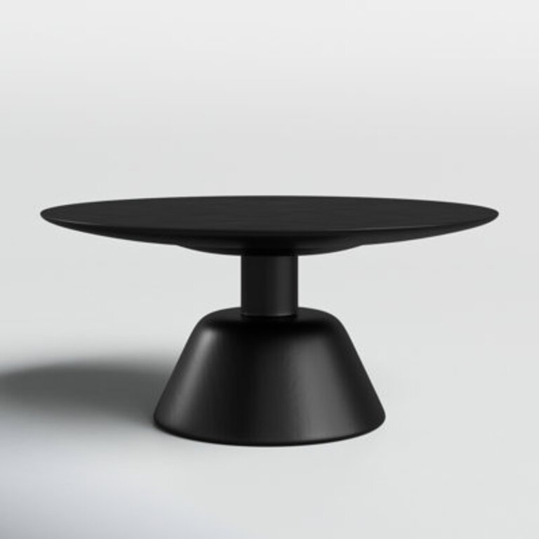 James Solid Wood Pedestal 1 Coffee Table Color: Black