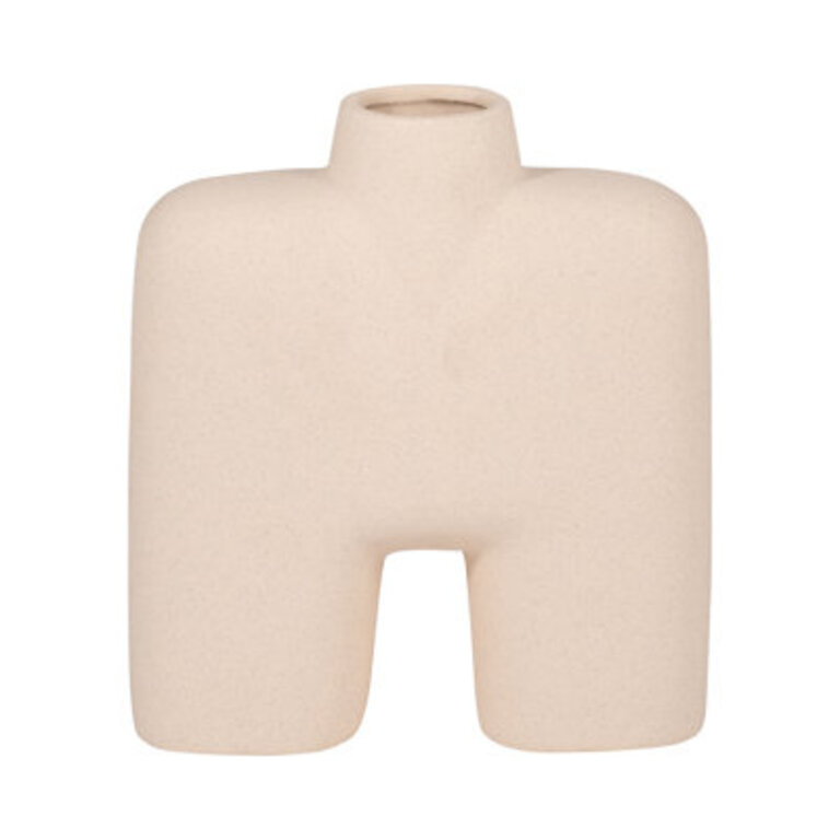 Milas Handmade Ceramic Table Vase Color: Ivory/Beige, Size: 7" H x 6" W x 2" D