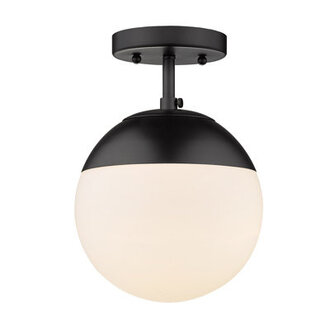 Martina 1 -Light 7.5" Semi Flush Mount Shade Color: Black, Finish: Matte Black