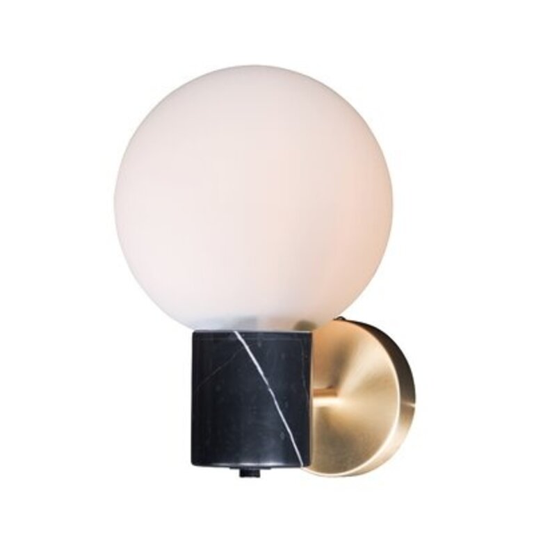 Drake 1 - Light Dimmable Satin Brass/Black Armed Sconce