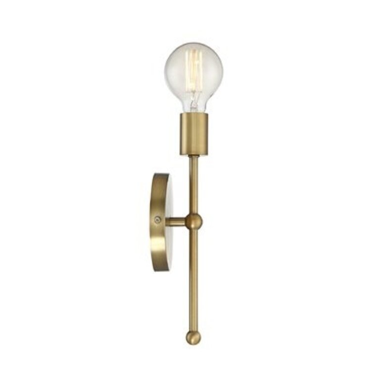 Haleigh 1 - Light Dimmable Wallchiere Finish: Natural Brass