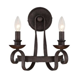 Allston 2 - Light Dimmable Rustic Black Candle Wall Light