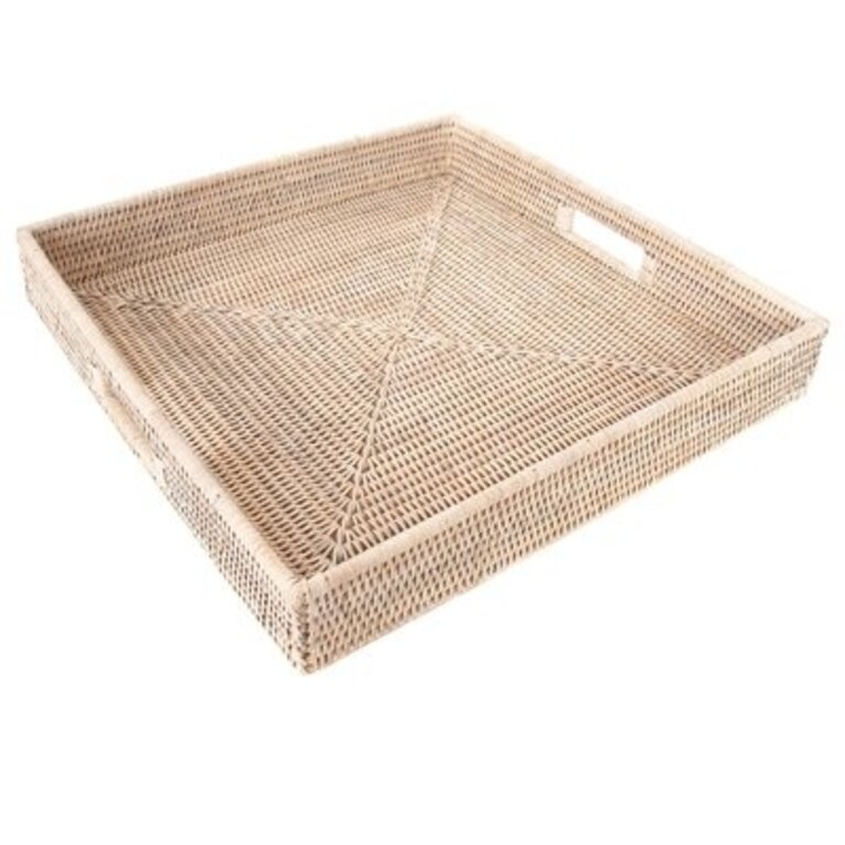 Edmond Serving Tray Size: 3" H x 18" W x 18" D, Color: White Wash