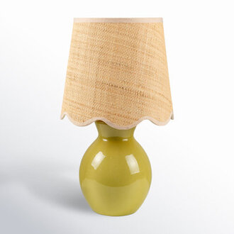 Momsen Lamp Base Finish: Green, Shade Color: Yellow, Size: 15"" H x 8"" W x 8"" D
