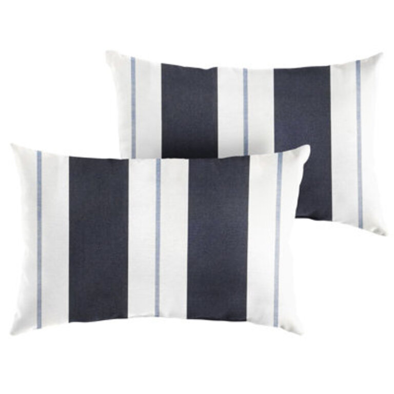 Deana Sunbrella® Lumbar Rectangular Indoor/Outdoor Pillow Cover & Insert Color: Blue/White, Size: 13" H x 20" W