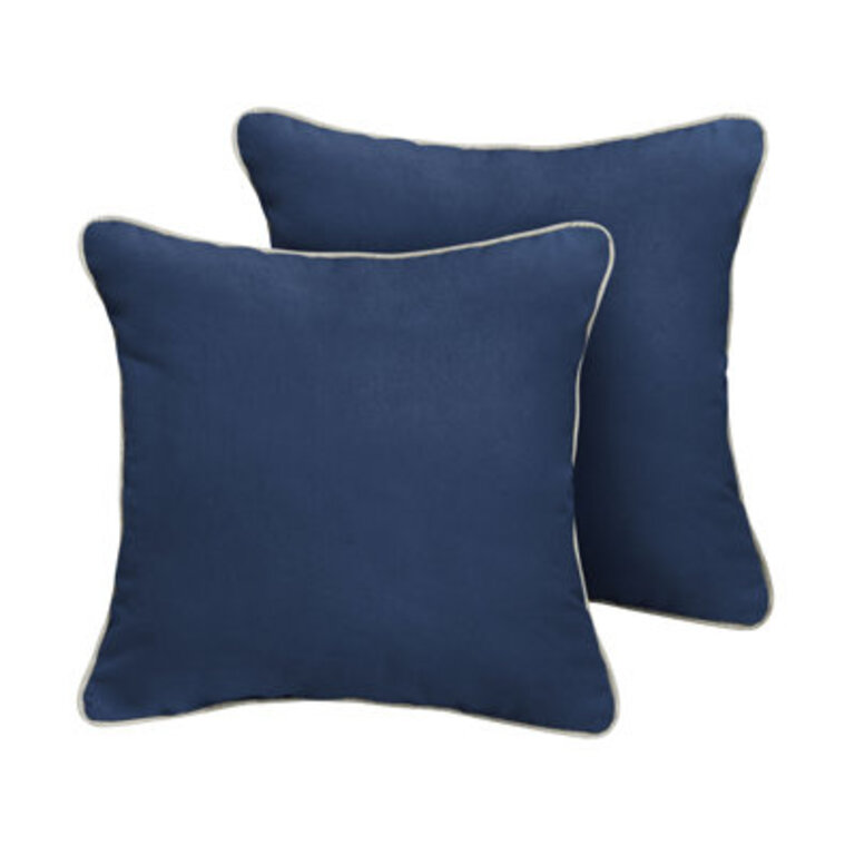Estrada Sunbrella Outdoor Throw Pillow Color: Navy, Size: 18" x 18"
