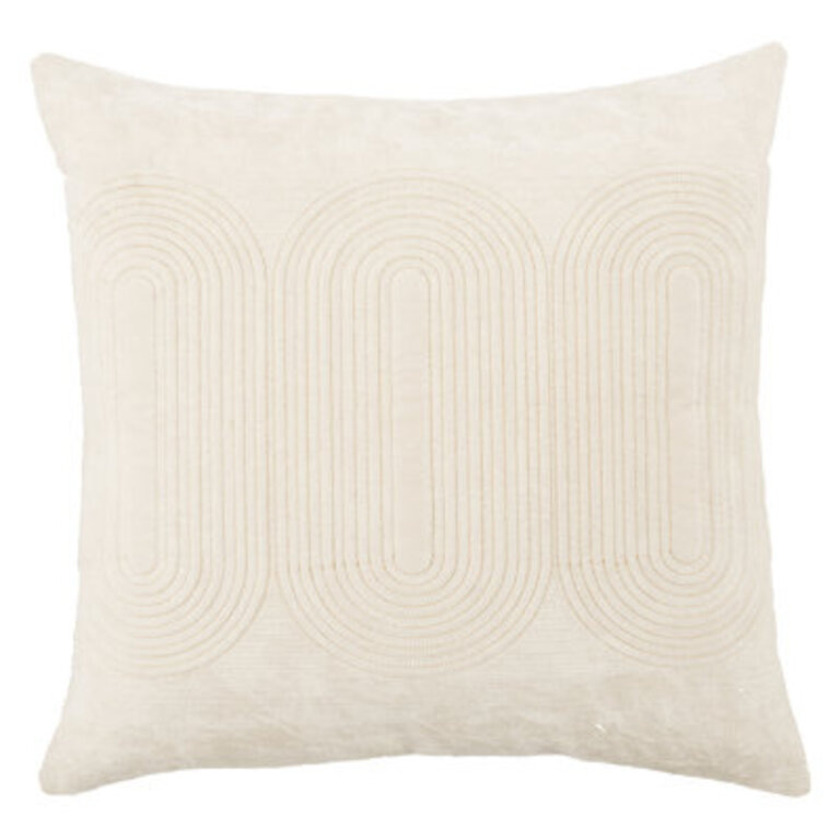 Deco Square Cotton Pillow Cover & Insert Color: Blanc De Blanc/Silver Green/Rich Gold, Fill Material: Down