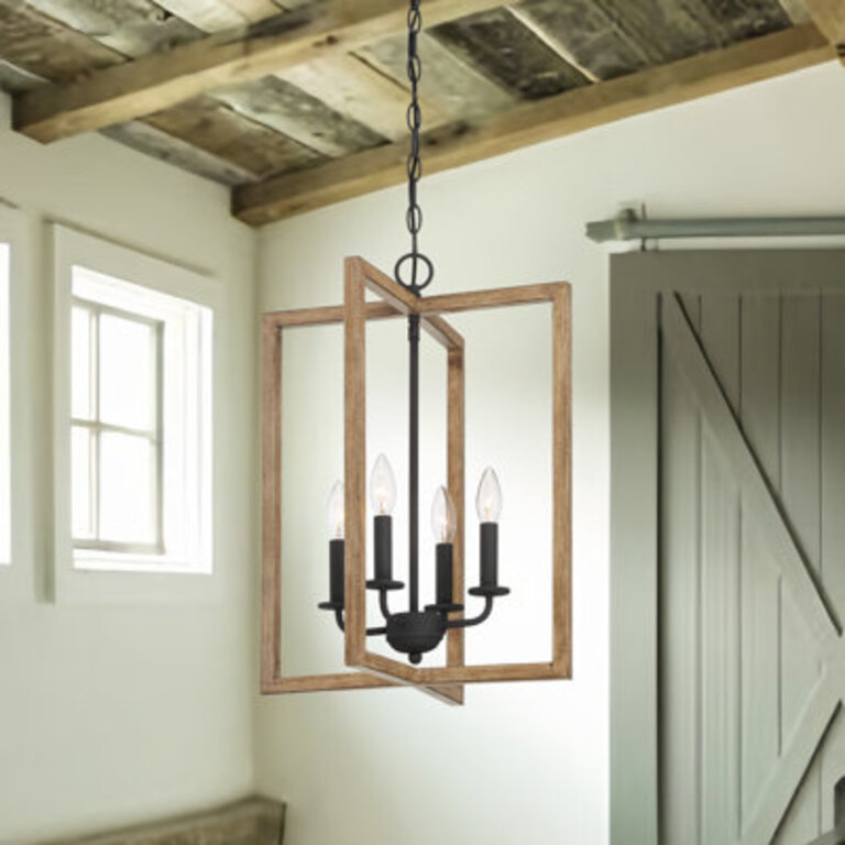 Marcu 4 - Light Candle Style Rectangle, Square Chandelier