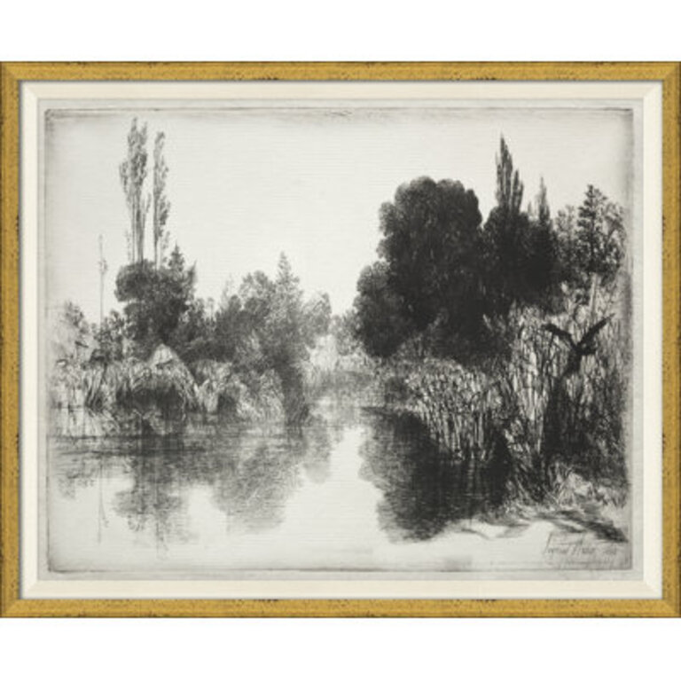 Shere Mill Pond I - Picture Frame Drawing Print on Paper