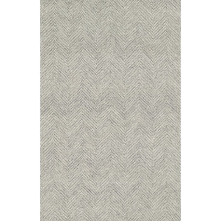 Wheaton Chevron Handmade Tufted Wool Gray and Beige Area Rug Rug Size: Rectangle 9' x 12'