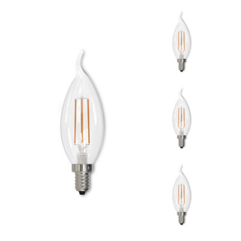4.5 Watt 40 Watt Equivalent, CA10 LED Dimmable Light Bulb, (2700K) E12/Candelabra Base
