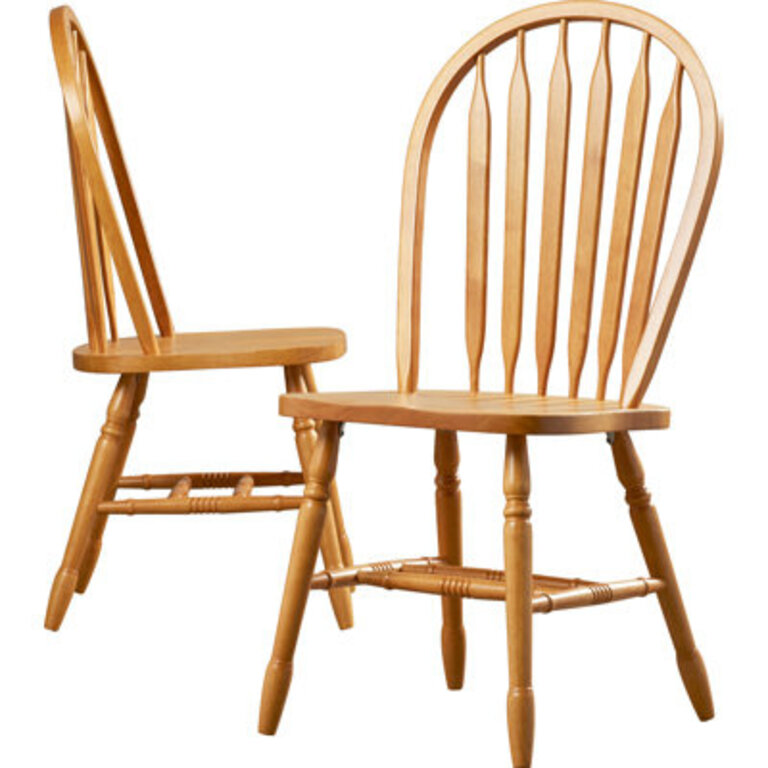 Azizi Solid Wood Windsor Back Side Chair Color: Rich Honey Light Oak Set of 2