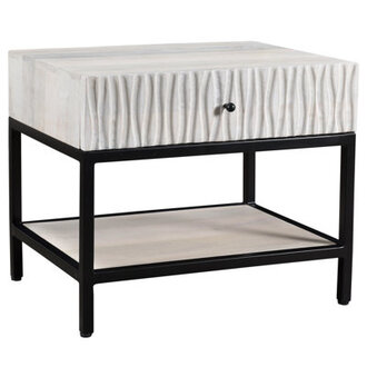 Oldham 1 - Drawer Metal in White/Black