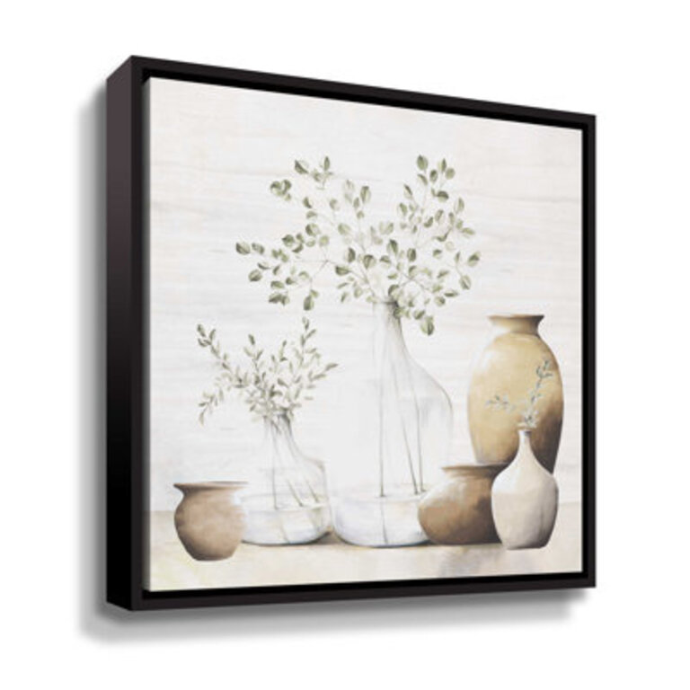 Sage Dreams Gallery Wrapped Format: Black Framed Canvas, Size: 36" H x 36" W x 2" D