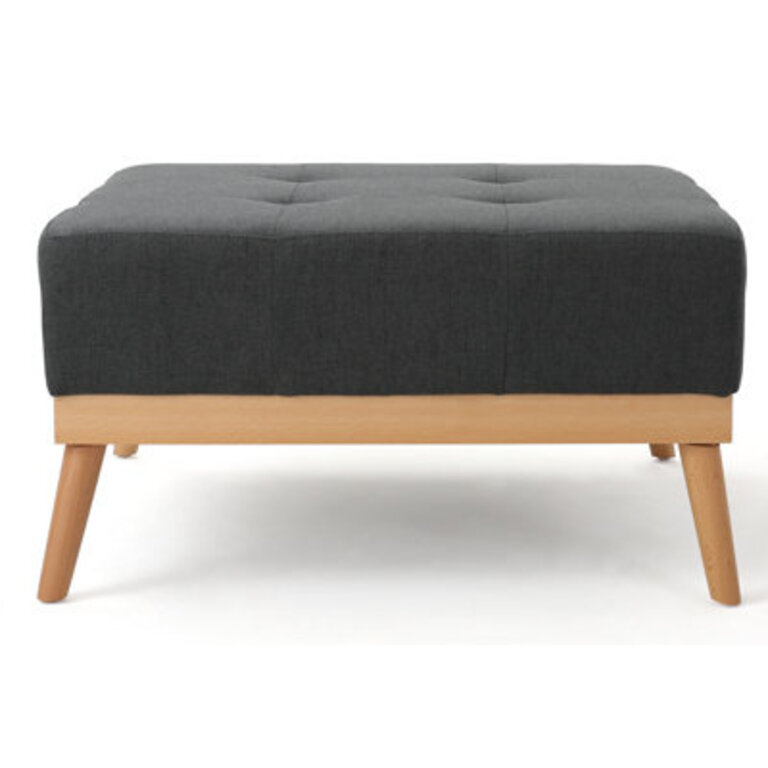 Arslan 32" Wide Tufted Square Cocktail Ottoman Upholstery Color: Dark Gray Polyester