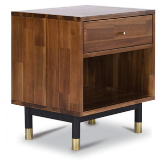 Dakota Solid Wood End Table with Storage