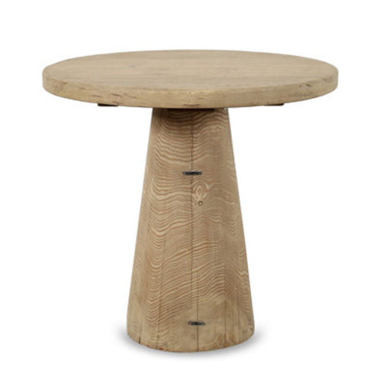 Solid Wood Pedestal End Table Color: Brown