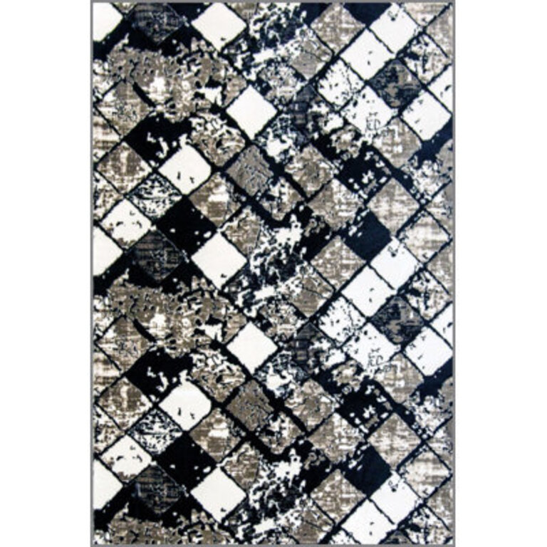 Tibbetts Print Absorbent Soft Black/White Area Rug Rug Size: Rectangle 2' x 5'