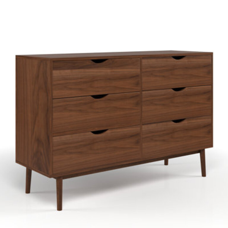 Indra 6 Drawer 47.25" W Double Dresser Color: Walnut