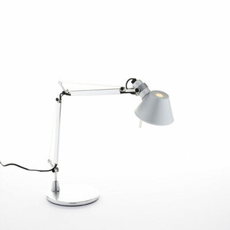 Tolomeo Micro Table Lamp with Base Base Finish: Aluminum, Bulb Type: Incandescent, Size: Micro