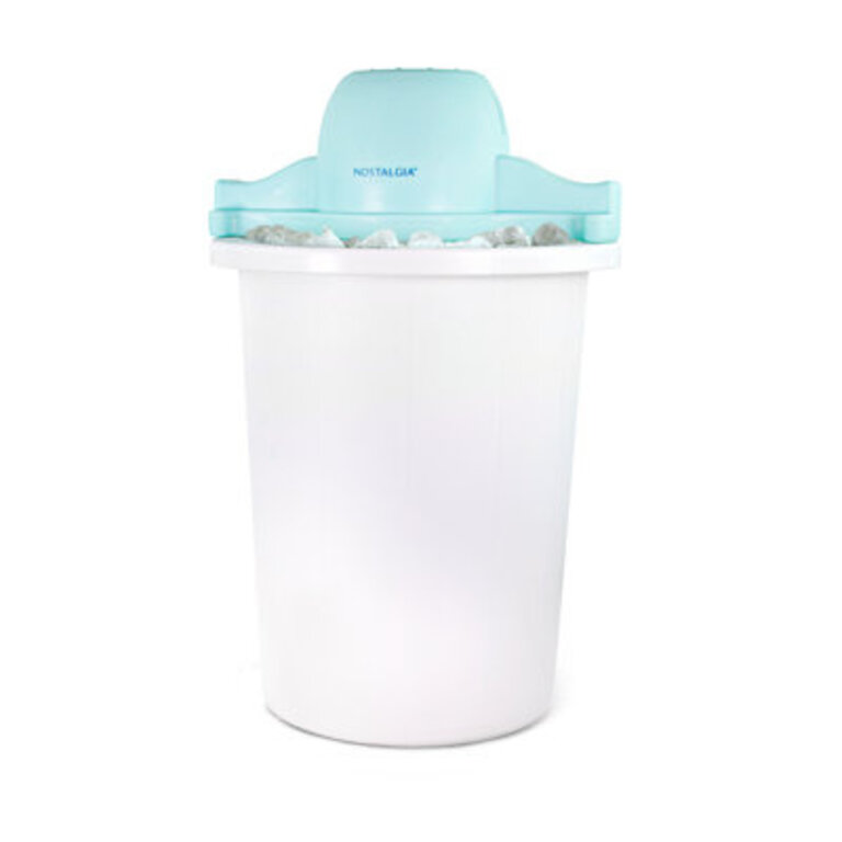Nostalgia 6-quart Parlor Electric Ice Cream Maker - Blue & White