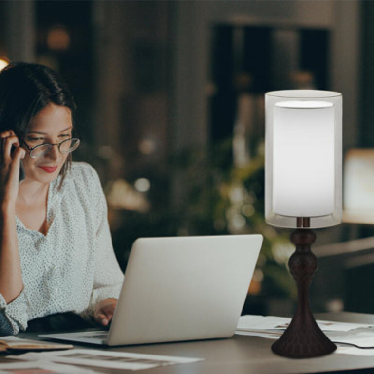 3-Color Temperature Table Lamps For Bedroom Set Of 2 (Black) Base Finish: Bronze