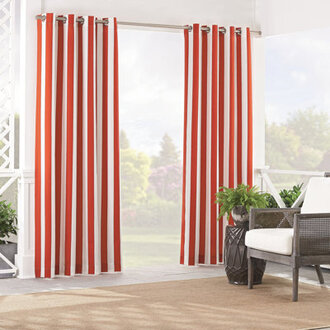 Sun N Shade Solstice Striped Room Darkening Grommet Single Curtain Panel Curtain Color: Orange, Size per Panel: 52" W x 84" L