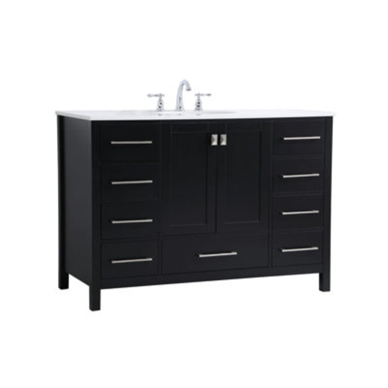 Broadview 48" Single Bathroom Vanity Set Base Finish: Black