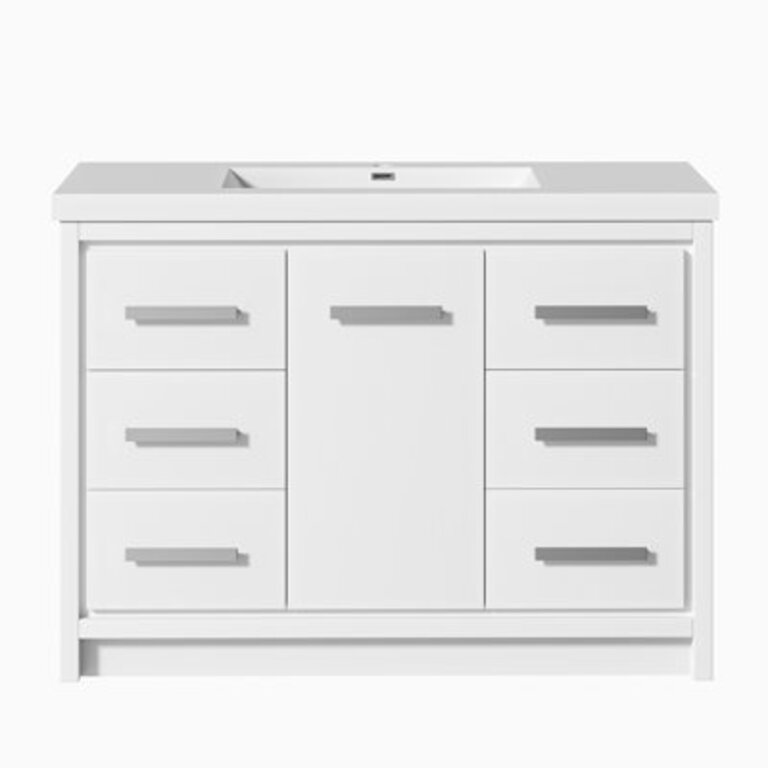 Barteldina 48'' Single Bathroom Vanity With Cultured Marble Top