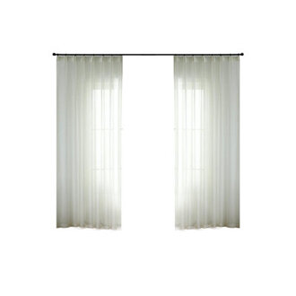 Chala Chiffon Curtain Transparent Chiffon Curtain Fold Curtain Curtain Color: Ivory, Size per Panel: 52" W x 102" L