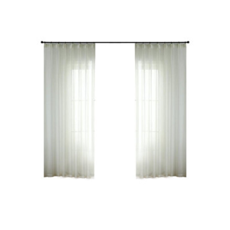 Chala Chiffon Curtain Transparent Chiffon Curtain Fold Curtain Curtain Color: Ivory, Size per Panel: 52" W x 102" L